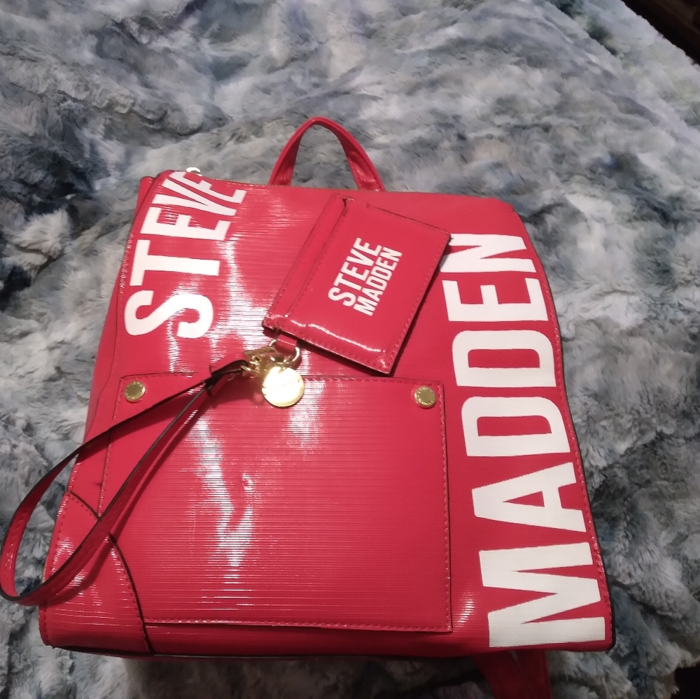 Red Steve Madden Medium Sized Bookbag
